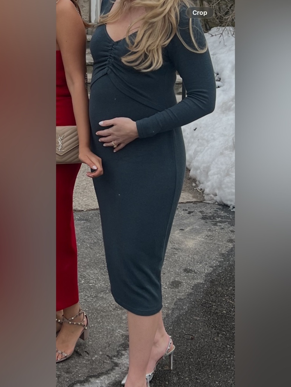 Carry Maternity Butter-Soft Midi Dress - Teal